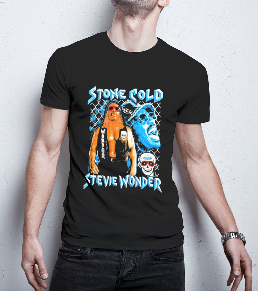 Stone Cold Stevie Wonder Collaboration Red Sunglasses T-Shirt