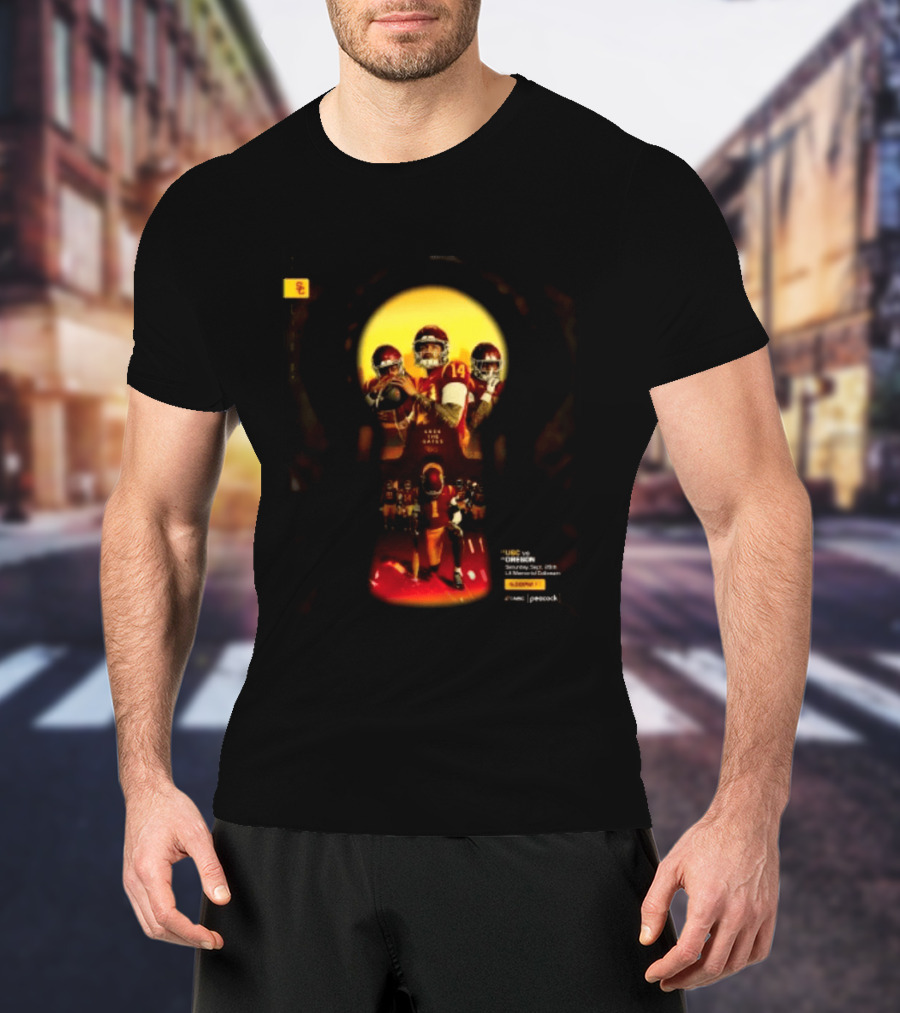USC Trojans Vs Oregon Ducks Lock The Gates Football Game September 26 2026 L.A. Memorial Coliseum T-Shirt
