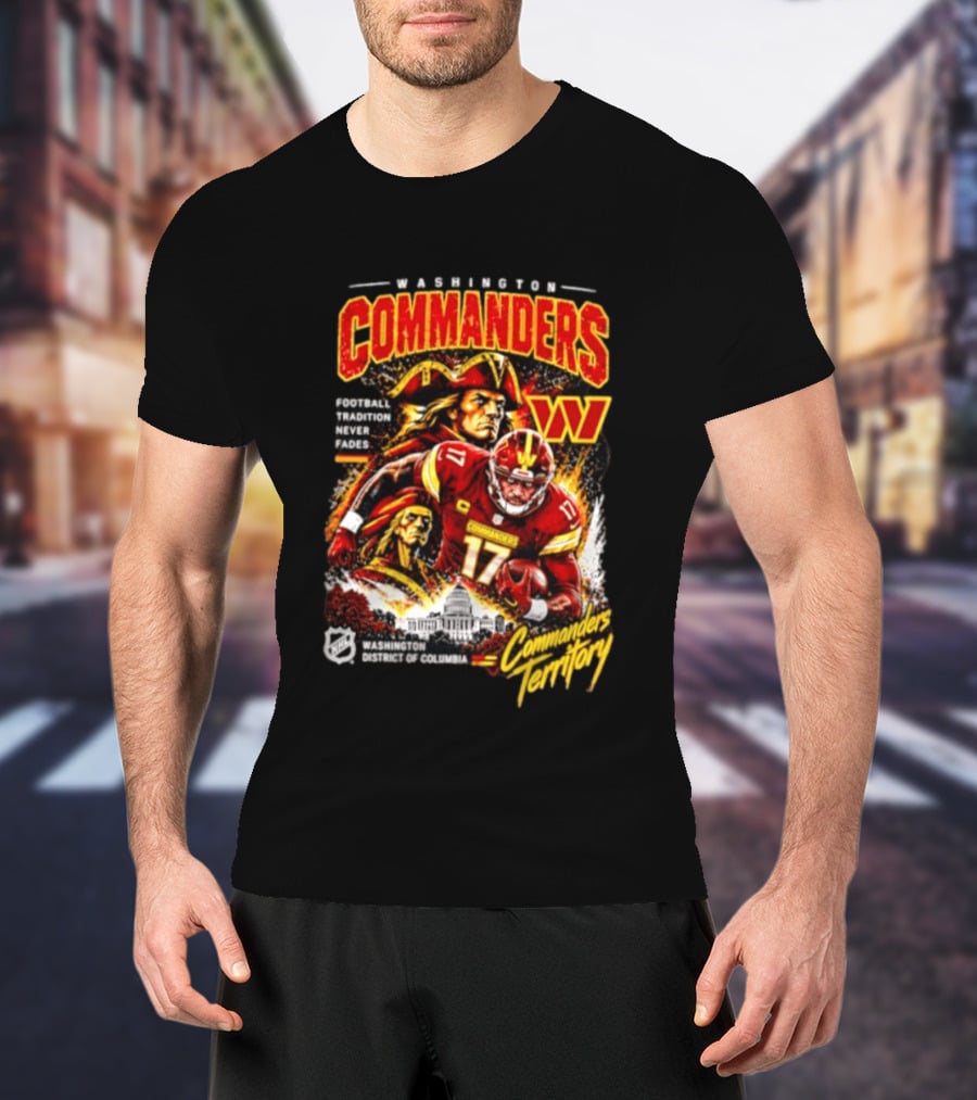 Washington Commanders Football Tradition Never Fades Commanders Territory Washington DC Skyline T-Shirt