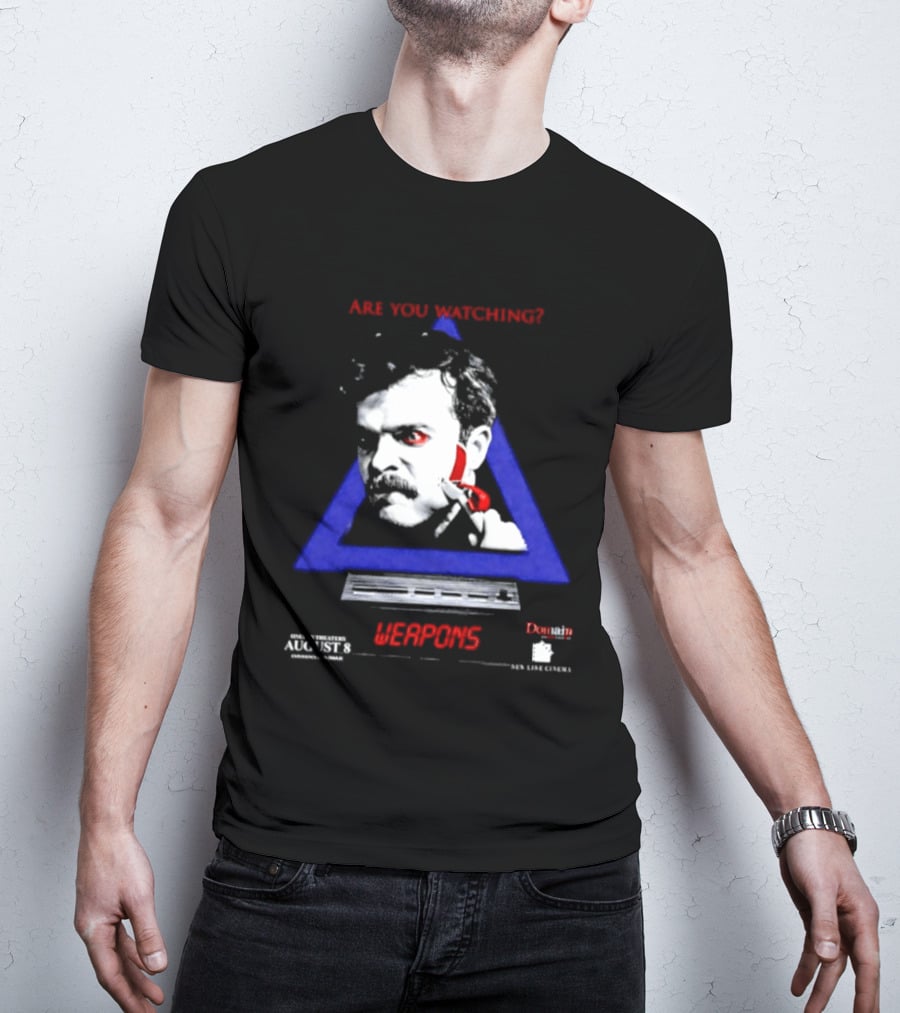 Are You Ing Weapons Triangle Face Art New Line Cinema T-Shirt