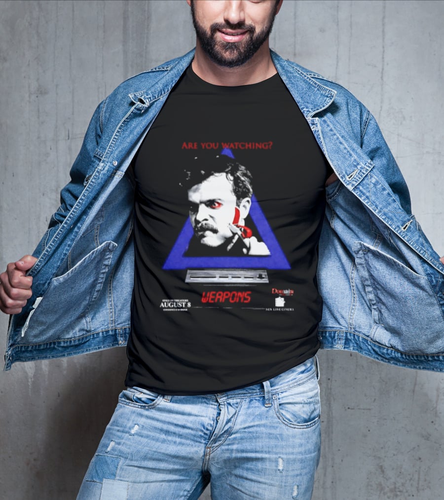 Are You Ing Weapons Triangle Face Art New Line Cinema T-Shirt