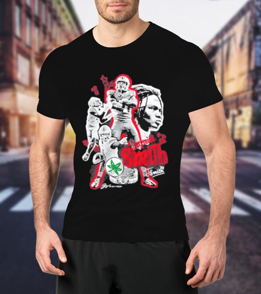 Jeremiah Smith Ohio State Buckeyes Football Collage T-Shirt