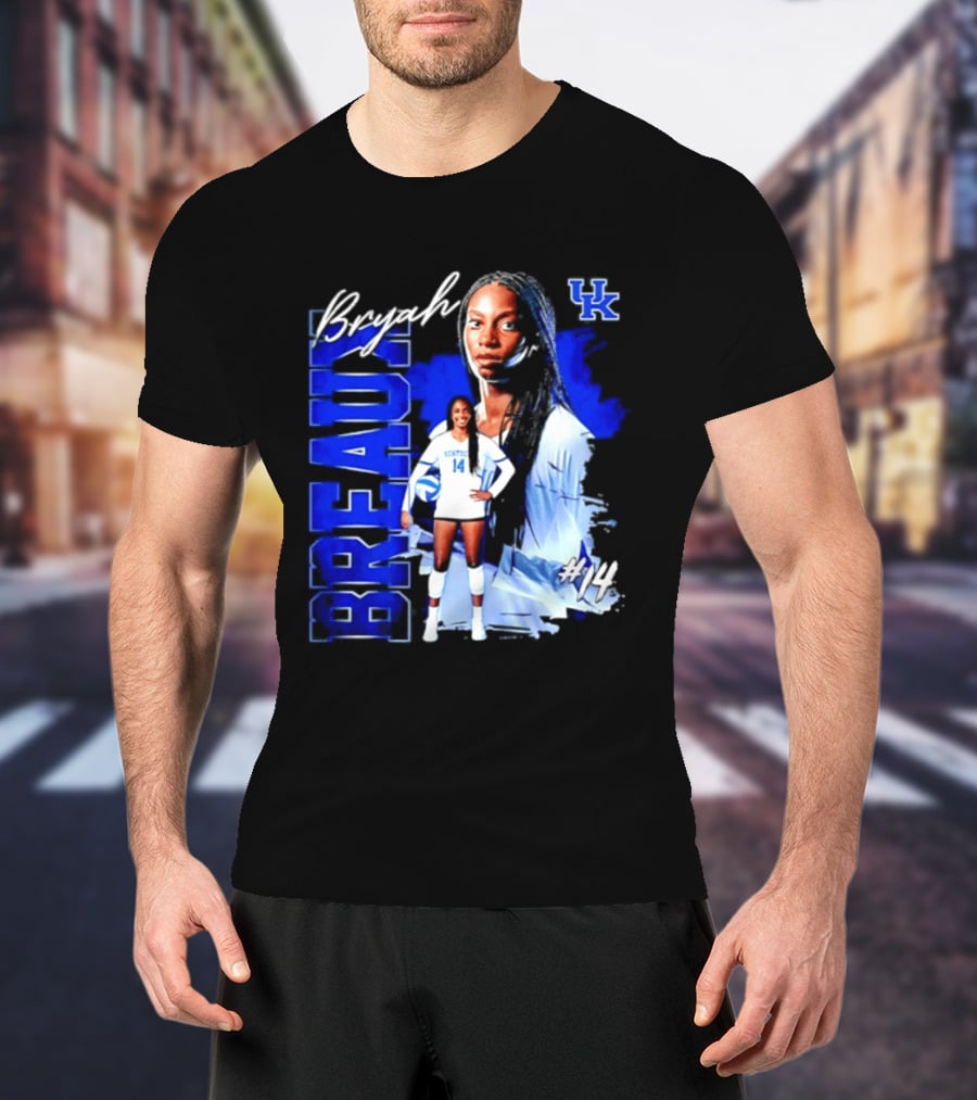 Bryah Breaux 14 Kentucky Wildcats Volleyball UK T-Shirt