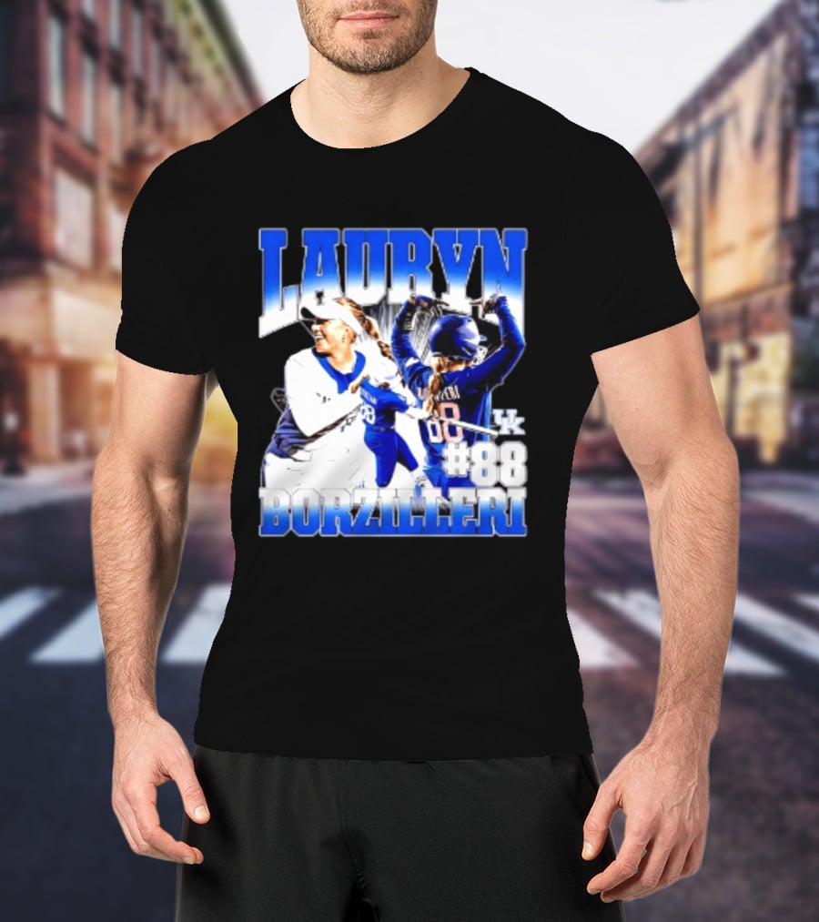 Kentucky Wildcats Lauryn Borzilleri 88 NCAA Softball Player T-Shirt