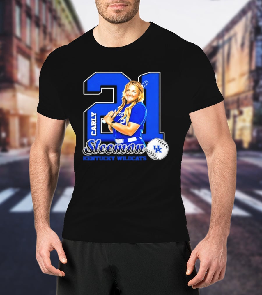 Carly Sleeman 21 Kentucky Wildcats NCAA Softball UK T-Shirt