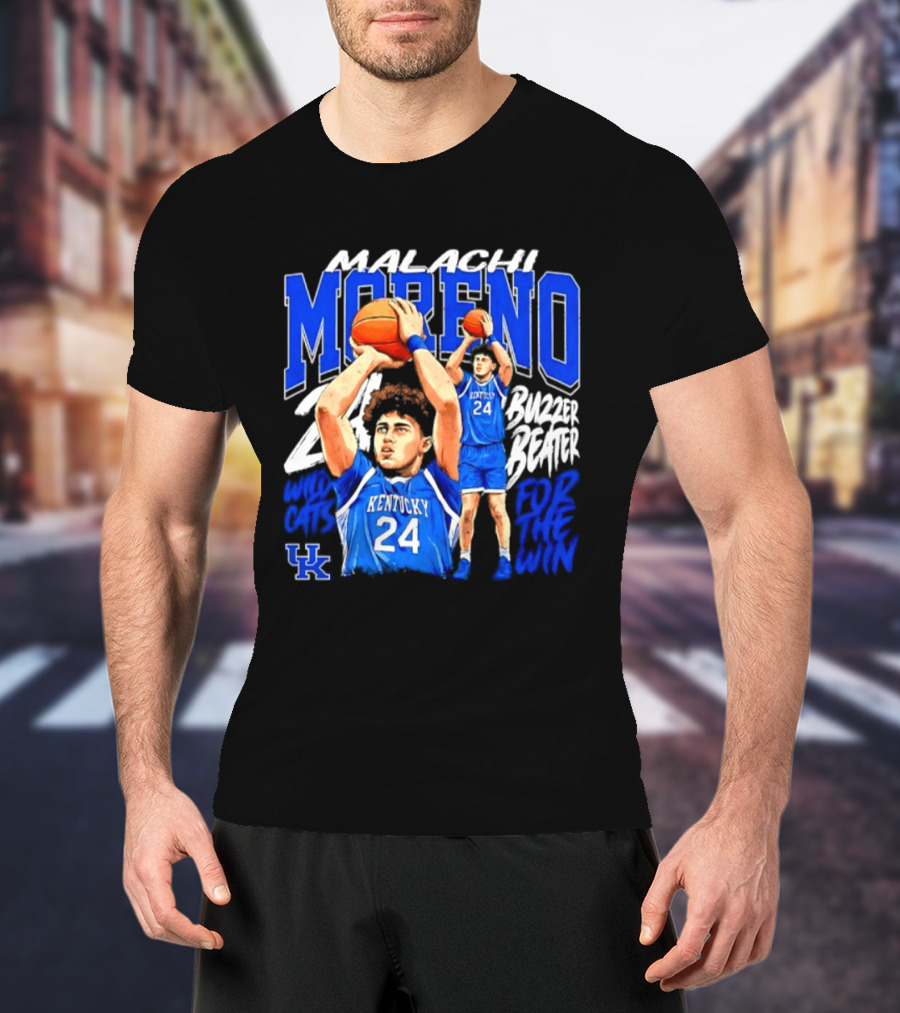 Malachi Moreno Kentucky Wildcats 24 Buzzer Beater For The Win T-Shirt