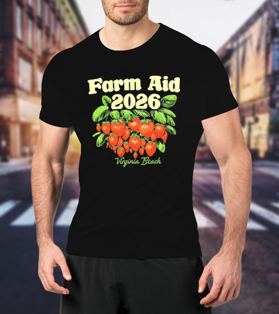 Farm Aid 2026 Virginia Beach Strawberry Event September 26 T-Shirt