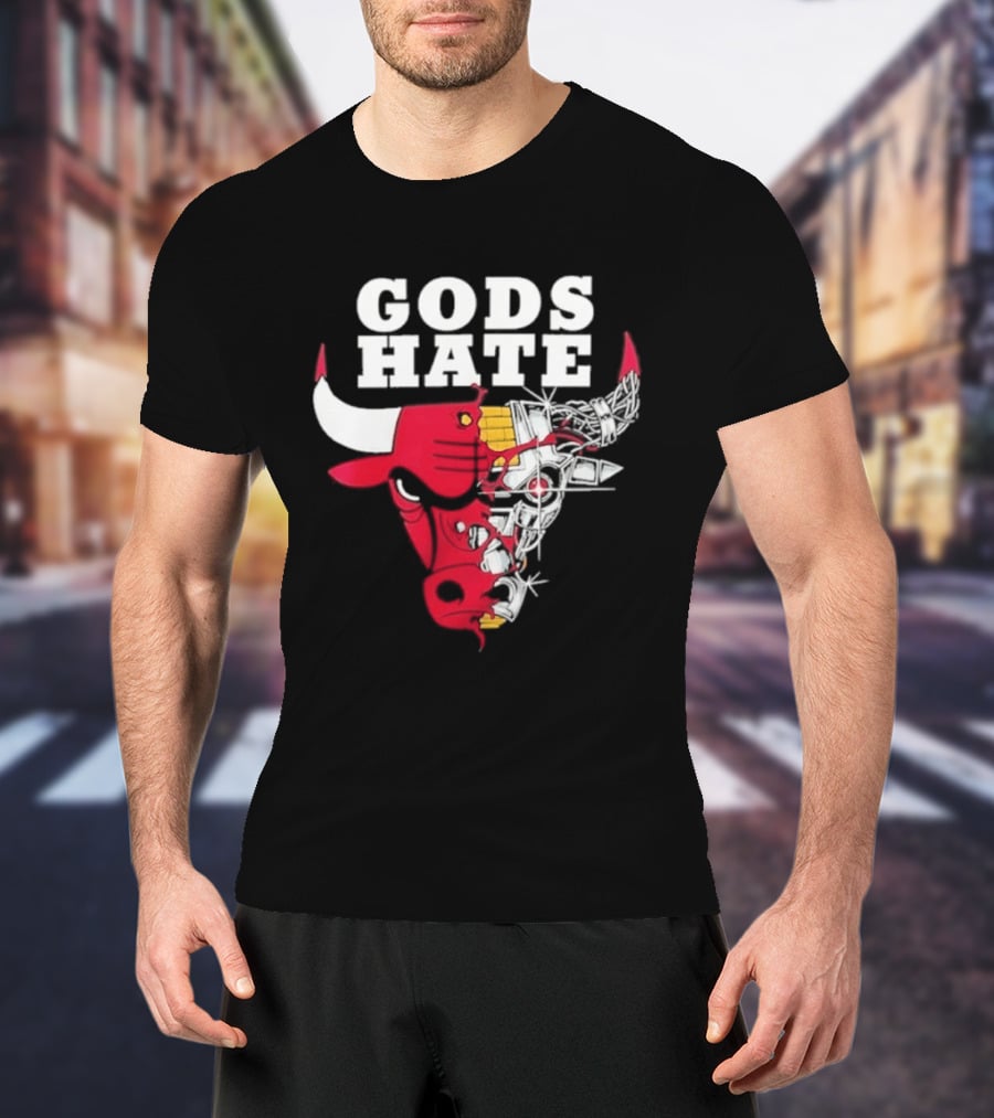 Gods Hate Bulls Collaboration Red Bull Skull T-Shirt
