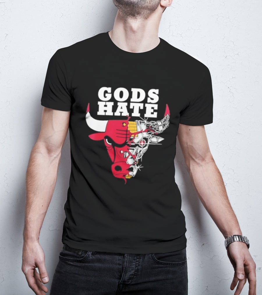 Gods Hate Bulls Collaboration Red Bull Skull T-Shirt