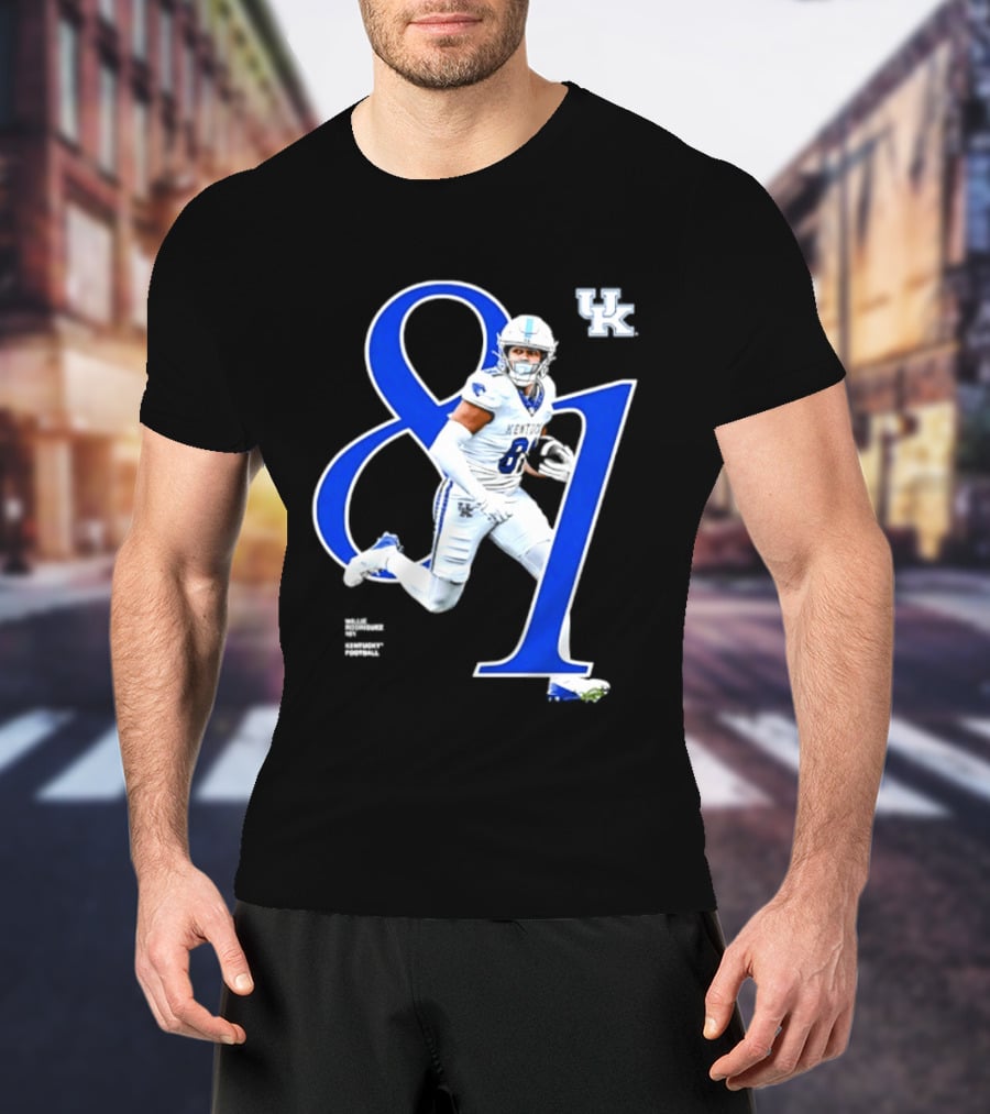Willie Rodriguez 81 Kentucky Wildcats NCAA Football Player Number T-Shirt