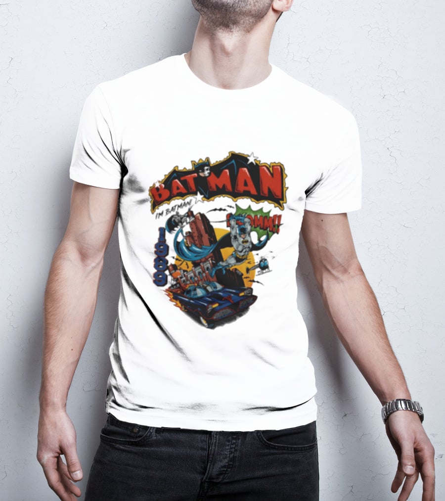 Batman 1989 I'm Batman DC Comics Batmobile T-Shirt
