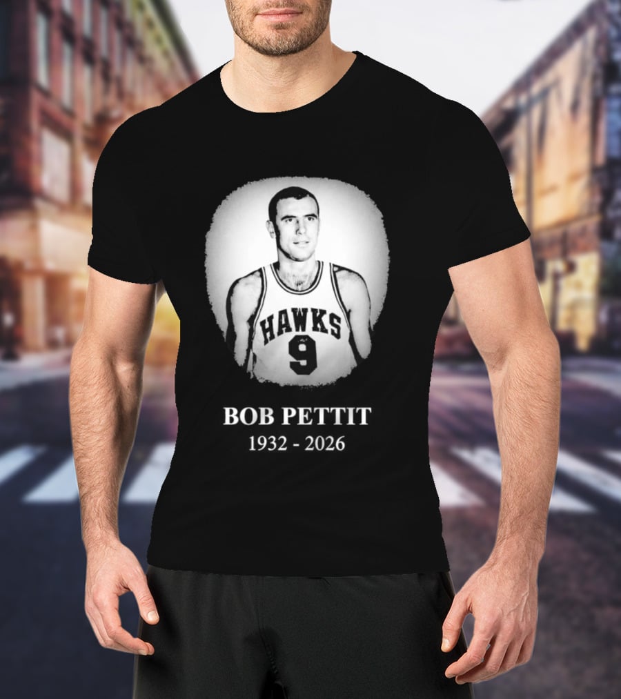 Hawks Number 9 Bob Pettit 1932 2026 T-Shirt