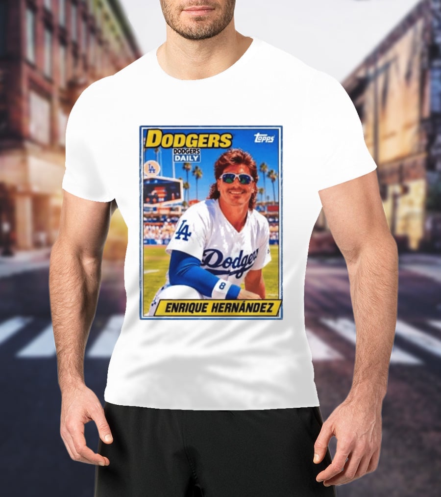 Dodgers Daily Enrique Hernandez Topps LA Baseball T-Shirt