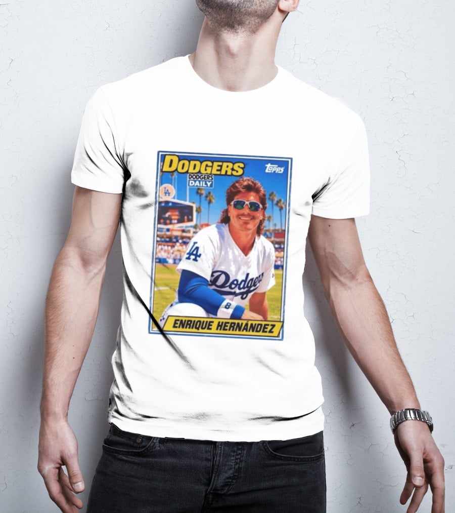 Dodgers Daily Enrique Hernandez Topps LA Baseball T-Shirt