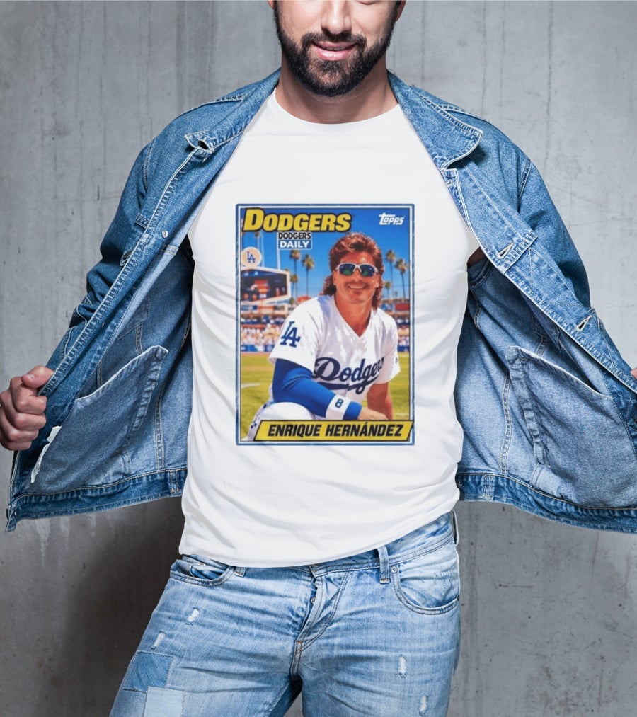Dodgers Daily Enrique Hernandez Topps LA Baseball T-Shirt