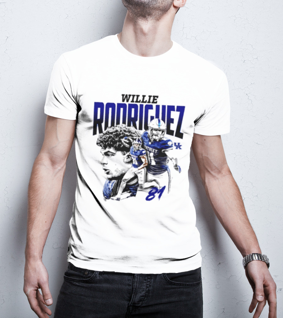 Willie Rodriguez 81 Kentucky Wildcats NCAA Football Player UK T-Shirt