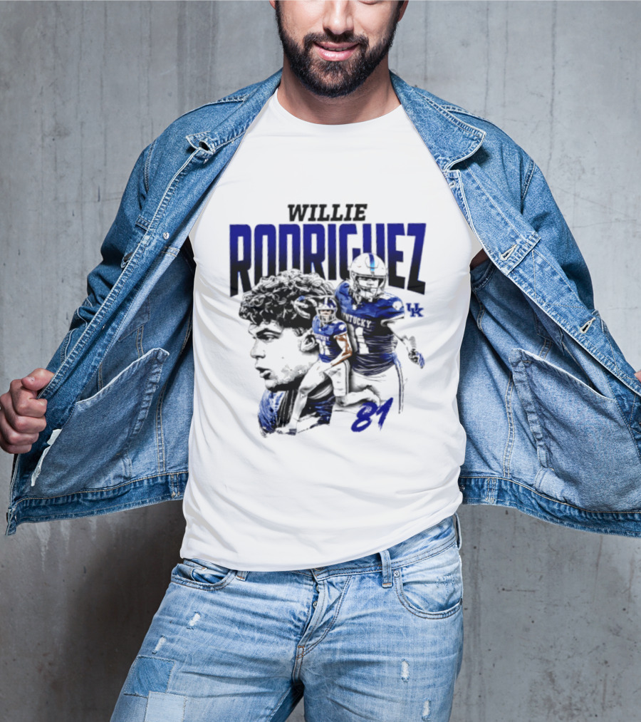 Willie Rodriguez 81 Kentucky Wildcats NCAA Football Player UK T-Shirt
