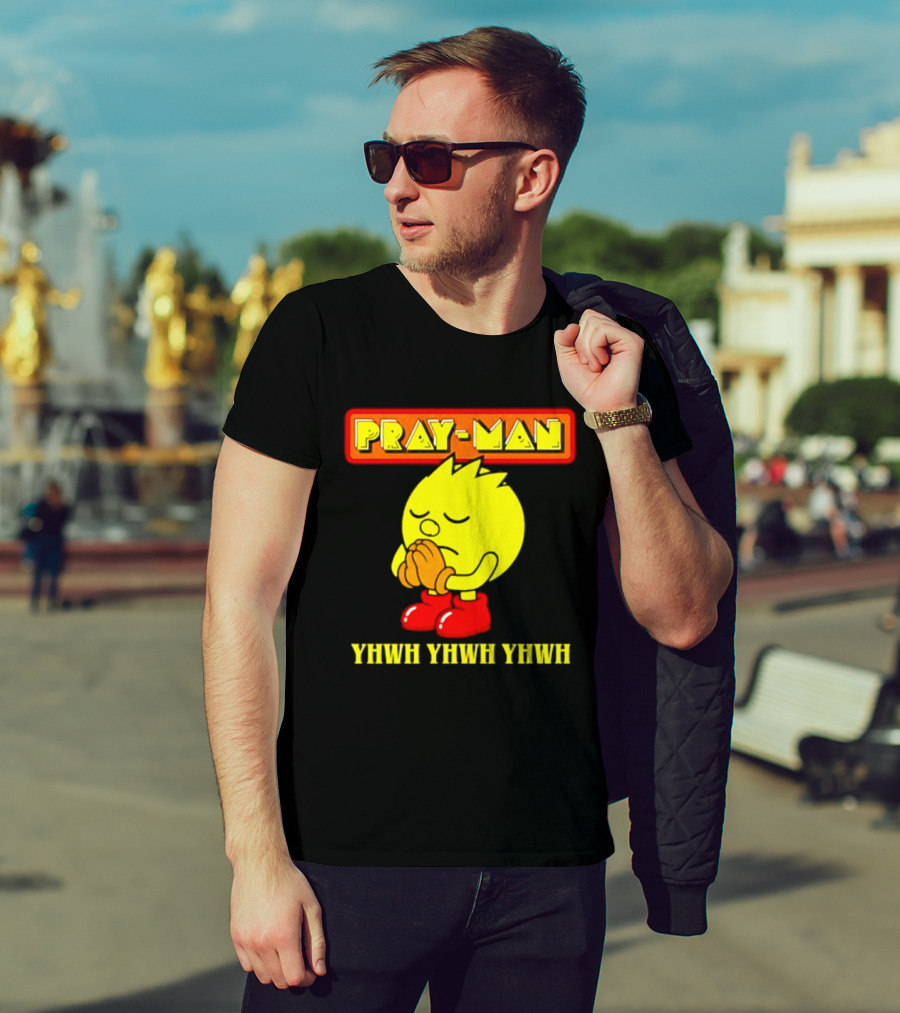 Pray Man YHWH Spiritual Pac Man Symbolism T-Shirt