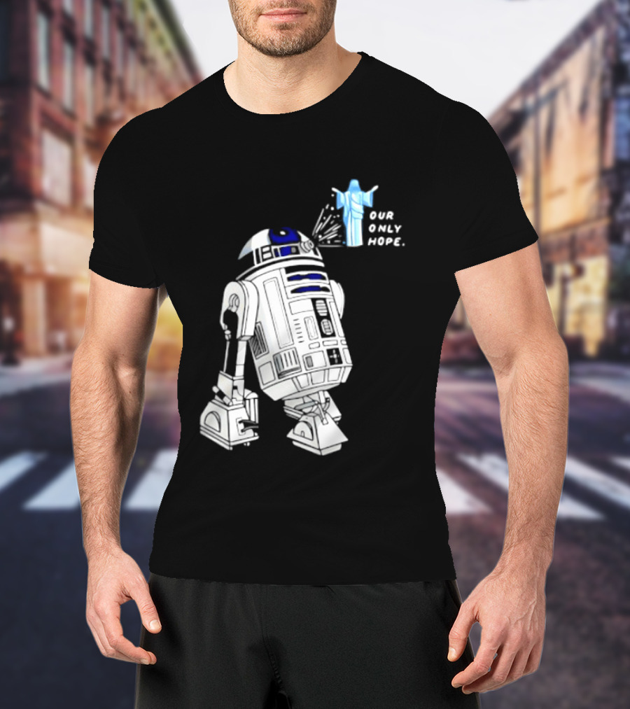 R2 D2 Our Only Hope Star Wars Sci Fi Droid Hologram T-Shirt