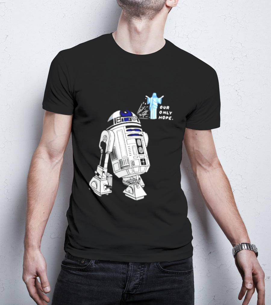 R2 D2 Our Only Hope Star Wars Sci Fi Droid Hologram T-Shirt