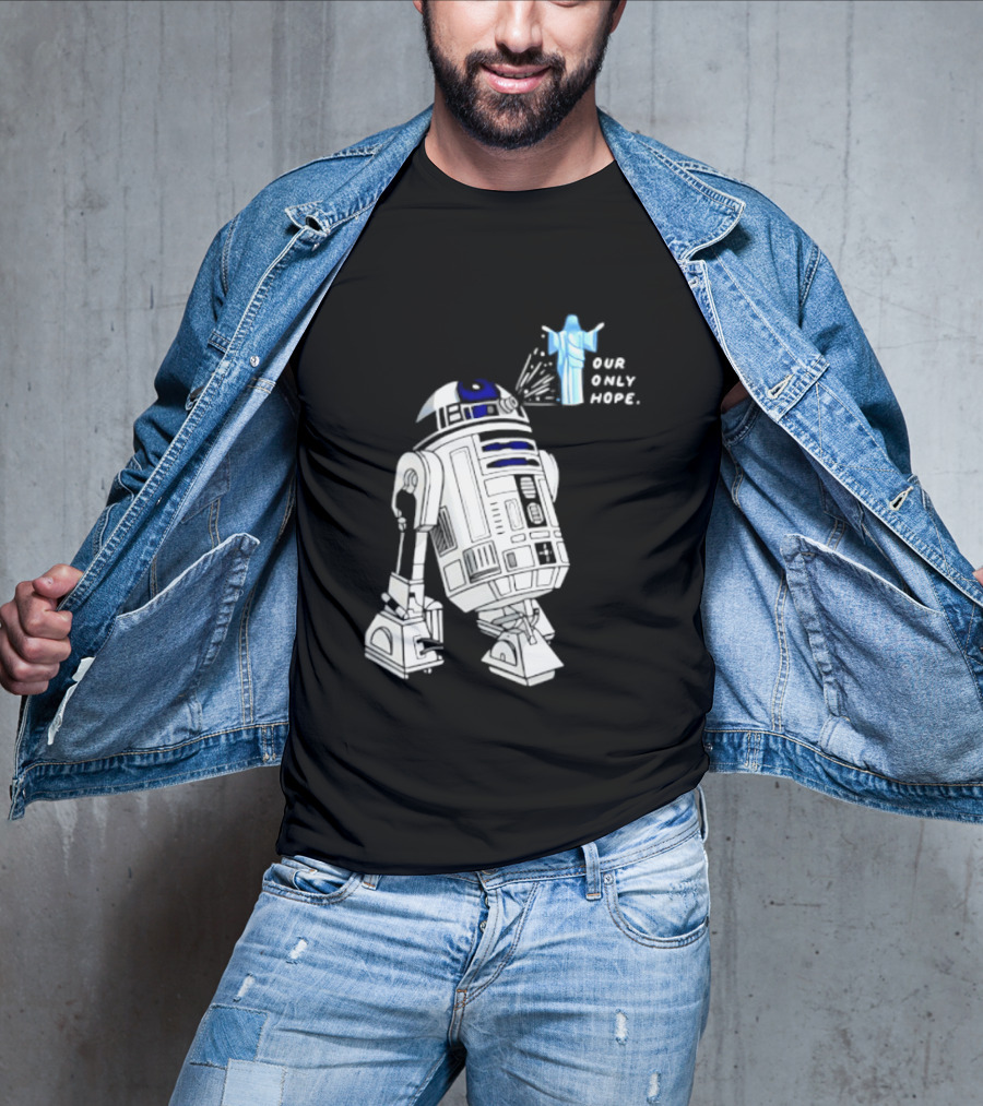 R2 D2 Our Only Hope Star Wars Sci Fi Droid Hologram T-Shirt