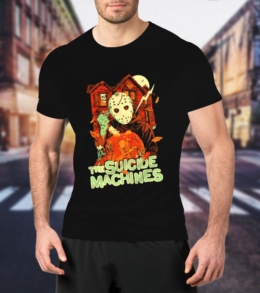 The Suicide Machines Jason Voorhees Pumpkin Halloween House Lightning T-Shirt