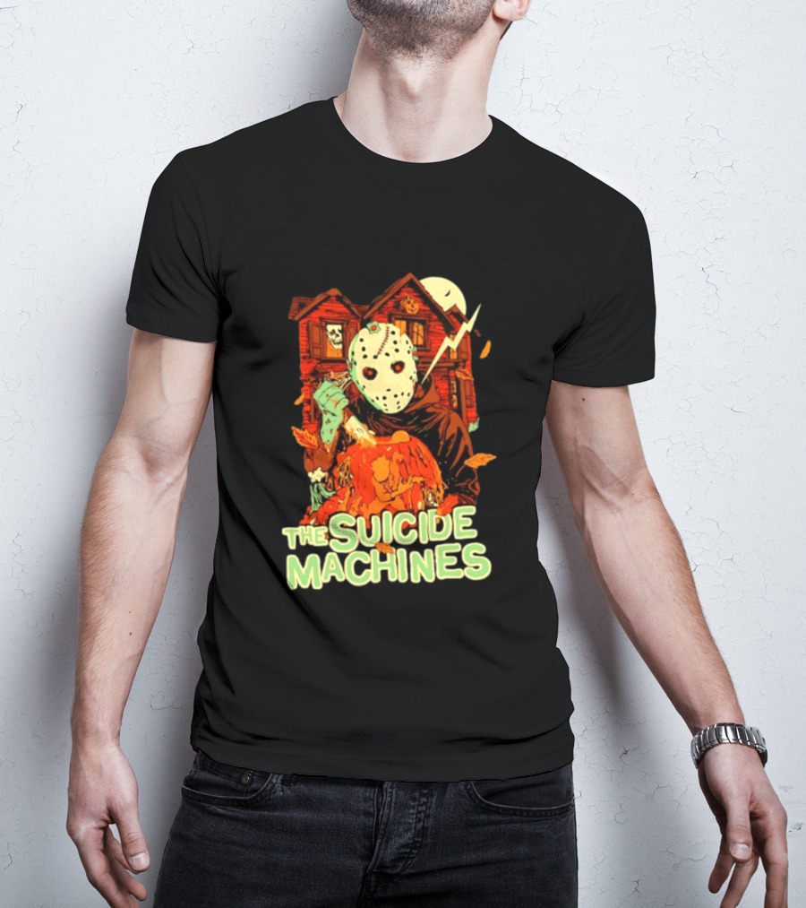 The Suicide Machines Jason Voorhees Pumpkin Halloween House Lightning T-Shirt
