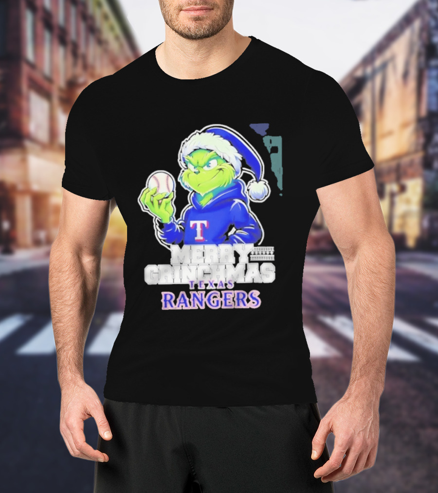 Grinch Merry Grinchmas Texas Rangers Baseball Holiday 2026 T-Shirt