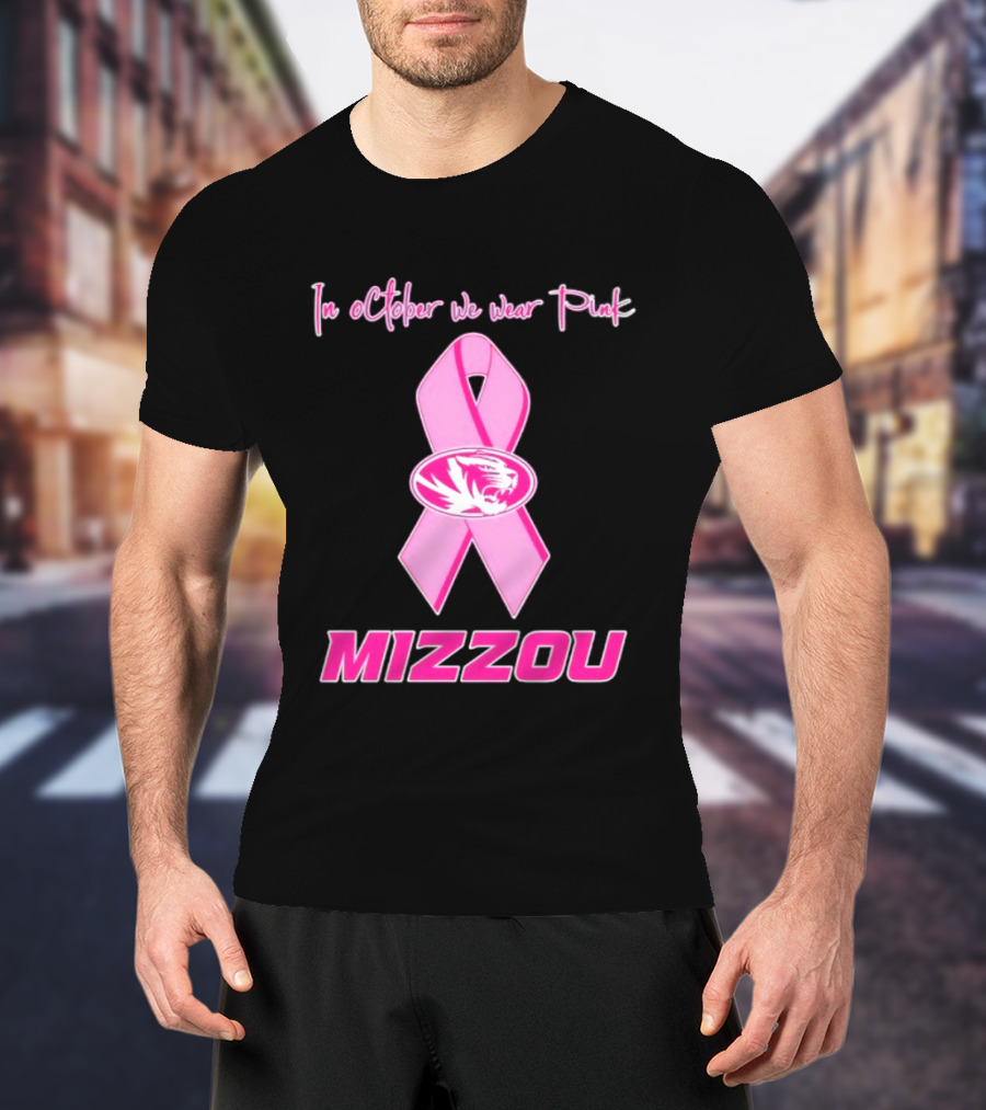Missouri Tigers NCAA Football Breast Cancer Awareness In October We Wear Pink T-Shirt