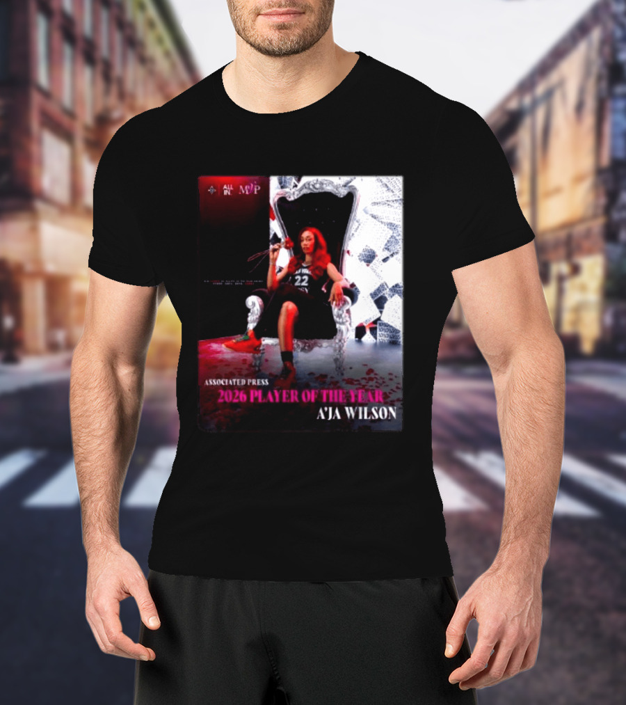 Las Vegas Aces A'ja Wilson 2026 Player Of The Year Associated Press MVP All T-Shirt