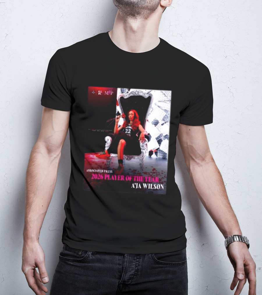 Las Vegas Aces A'ja Wilson 2026 Player Of The Year Associated Press MVP All T-Shirt