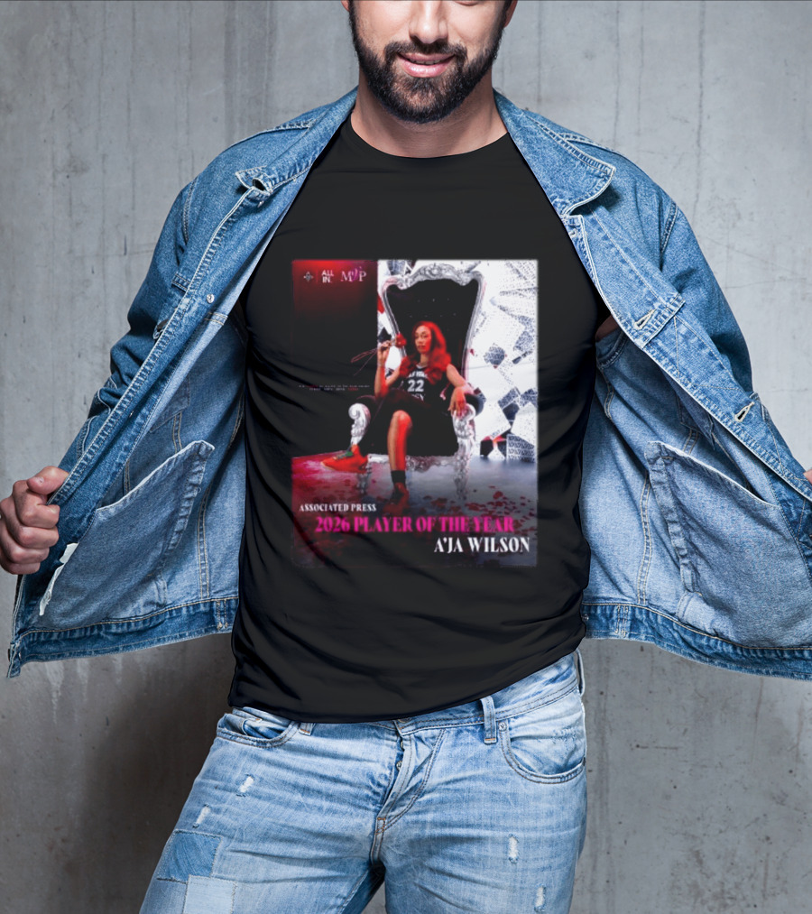 Las Vegas Aces A'ja Wilson 2026 Player Of The Year Associated Press MVP All T-Shirt