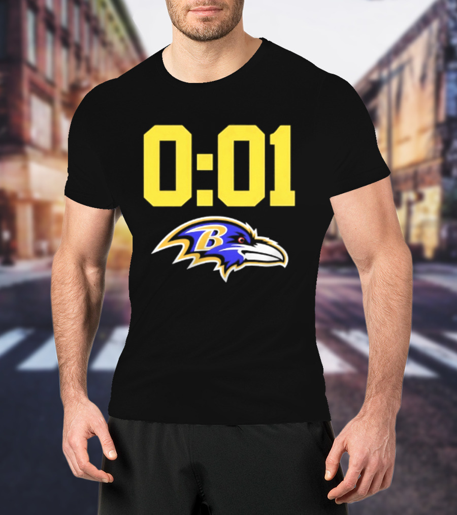 Baltimore Ravens 0:01 Logo NFL Football Team T-Shirt