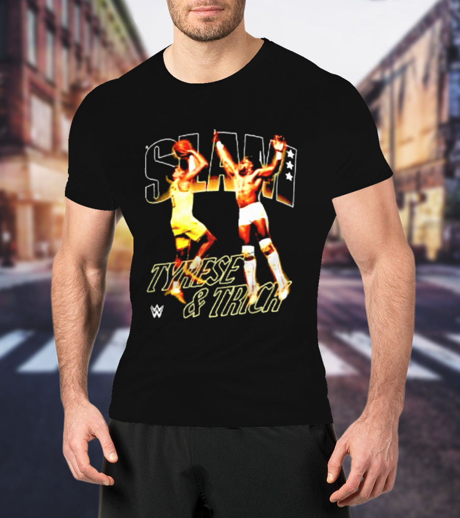 Slam Dunk Tyrese Haliburton Vs Trick Williams WWE Basketball Matchup T-Shirt