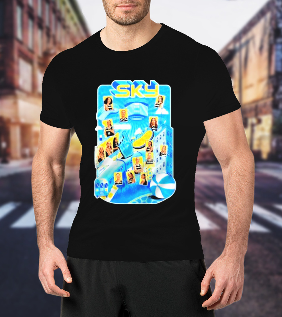 Chicago Sky WNBA 2026 Appreciation Night Black Team Celebration Skyline T-Shirt