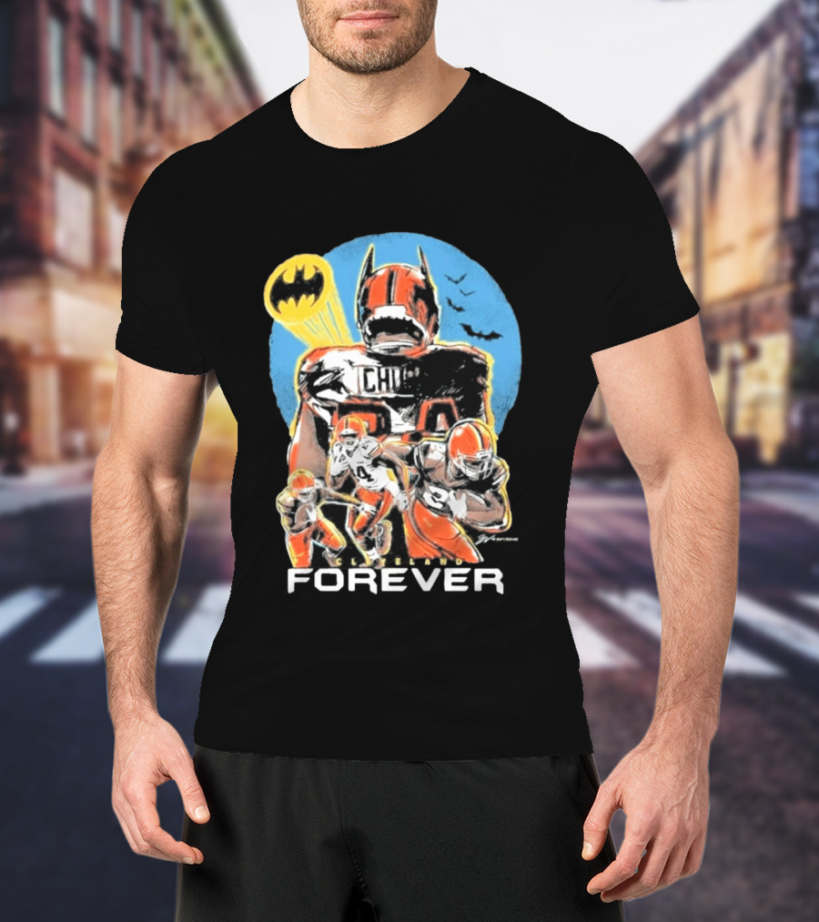 Cleveland Browns Nick Chubb Batman Signal Forever T-Shirt