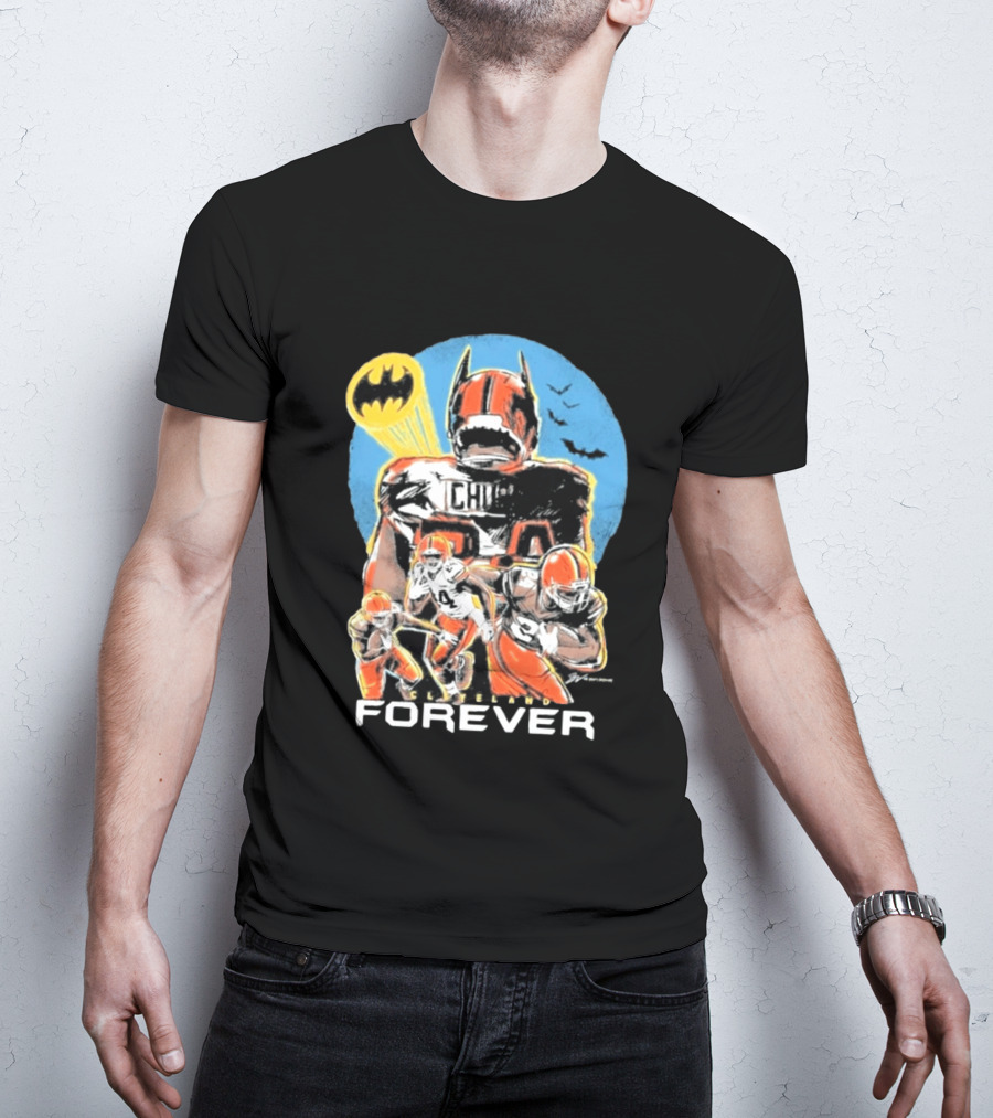 Cleveland Browns Nick Chubb Batman Signal Forever T-Shirt