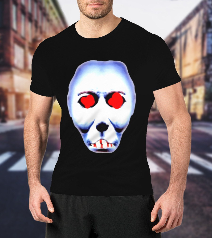 Creepy Alien Face With Red Eyes And Bread Teeth Surrealistic T-Shirt