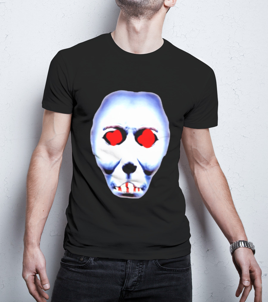 Creepy Alien Face With Red Eyes And Bread Teeth Surrealistic T-Shirt