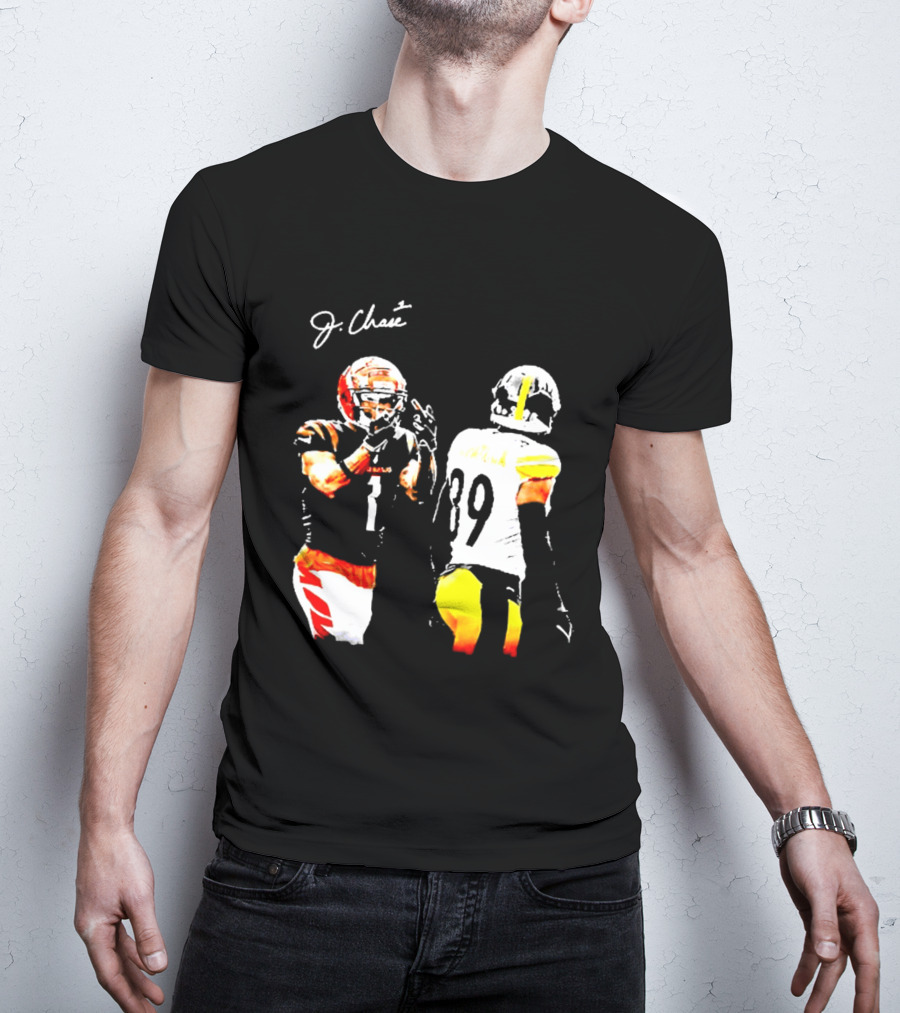 JaMarr Chase Vs Minkah Fitzpatrick Cincinnati Bengals Pittsburgh Steelers Football T-Shirt