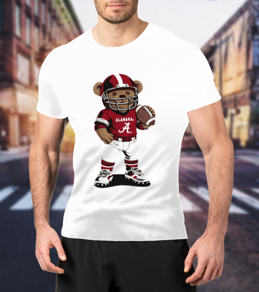 Alabama Crimson Tide 2026 Teddy Bear Football NCAA Team Spirit T-Shirt