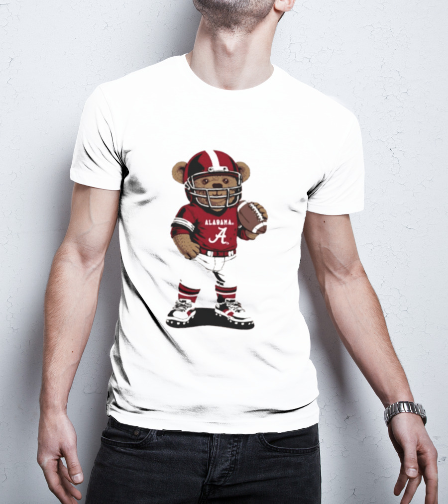 Alabama Crimson Tide 2026 Teddy Bear Football NCAA Team Spirit T-Shirt