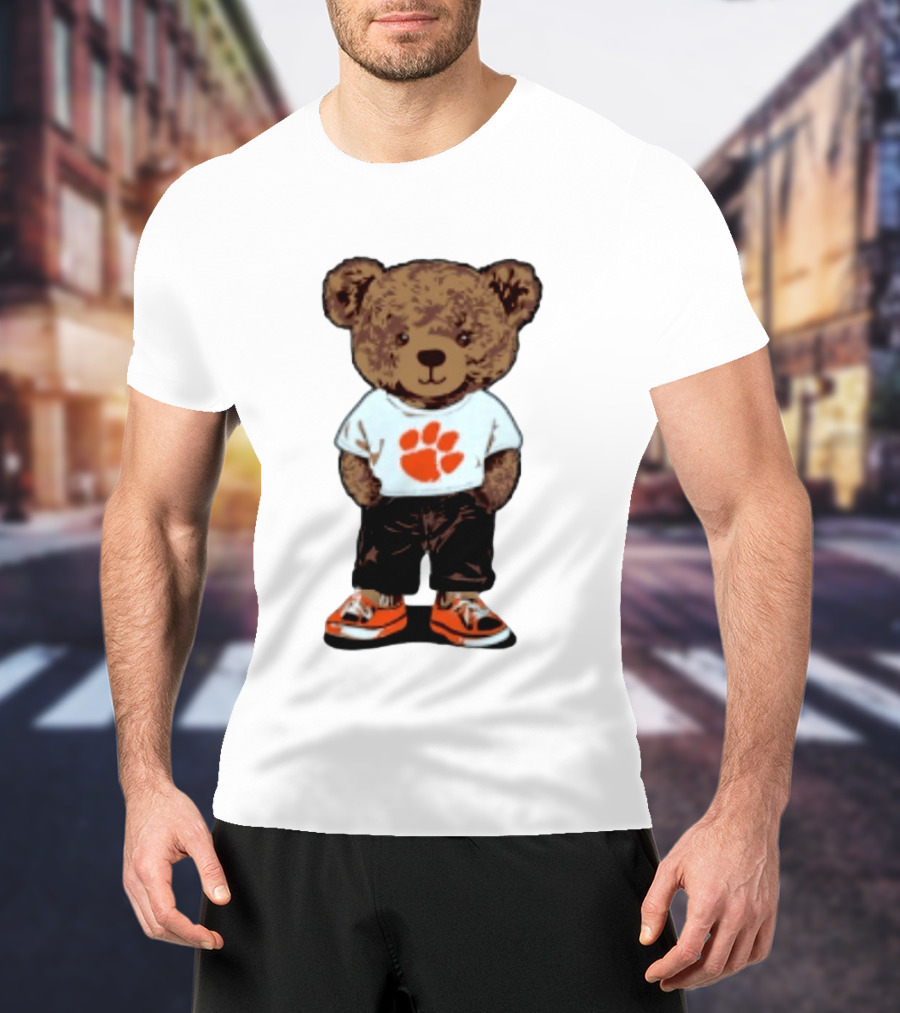 Clemson Tigers 2026 NCAA Bear Graphic With Paw Print T-Shirt