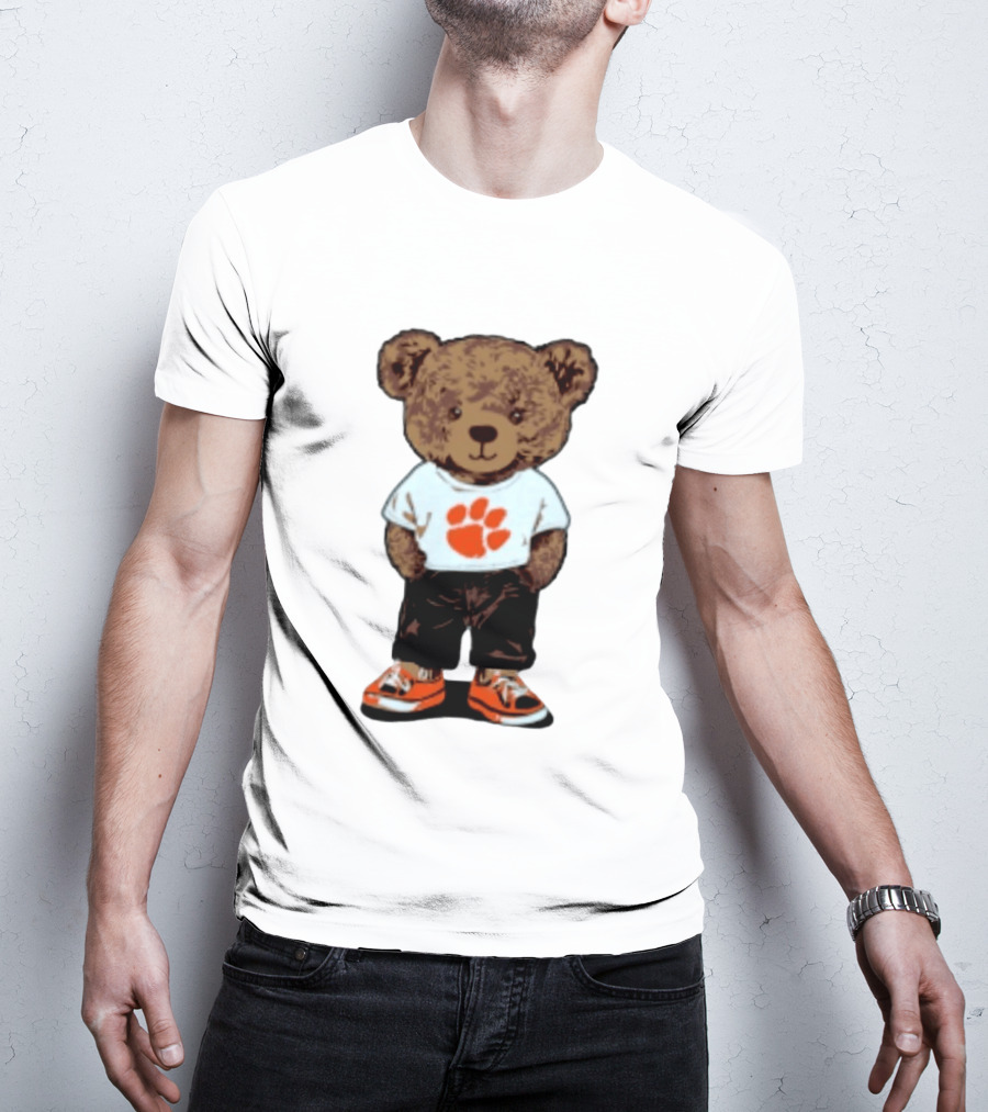 Clemson Tigers 2026 NCAA Bear Graphic With Paw Print T-Shirt