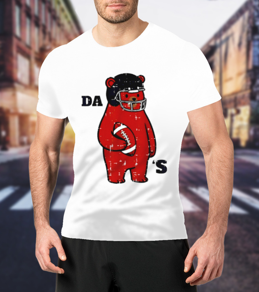 Da Bears Football Bear Helmet Holding Football T-Shirt