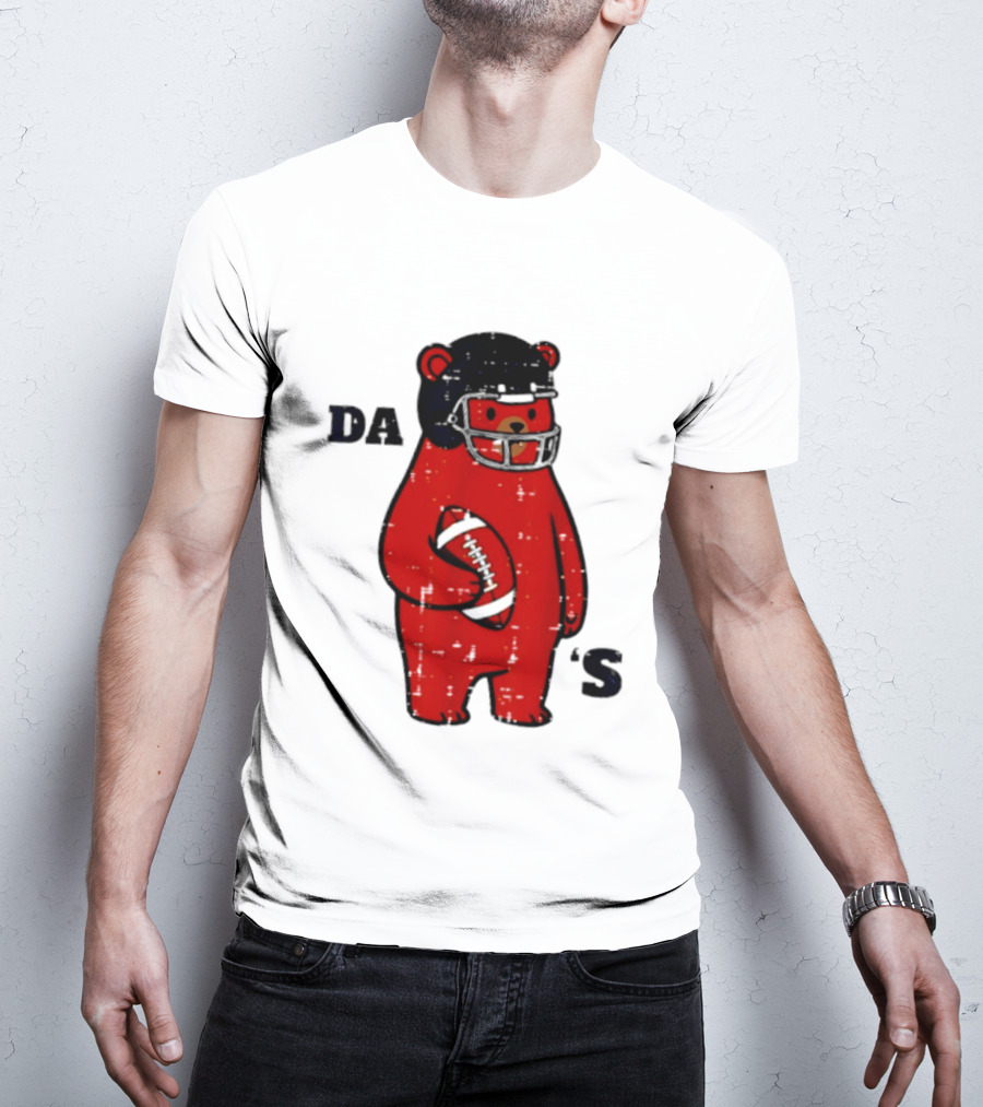 Da Bears Football Bear Helmet Holding Football T-Shirt