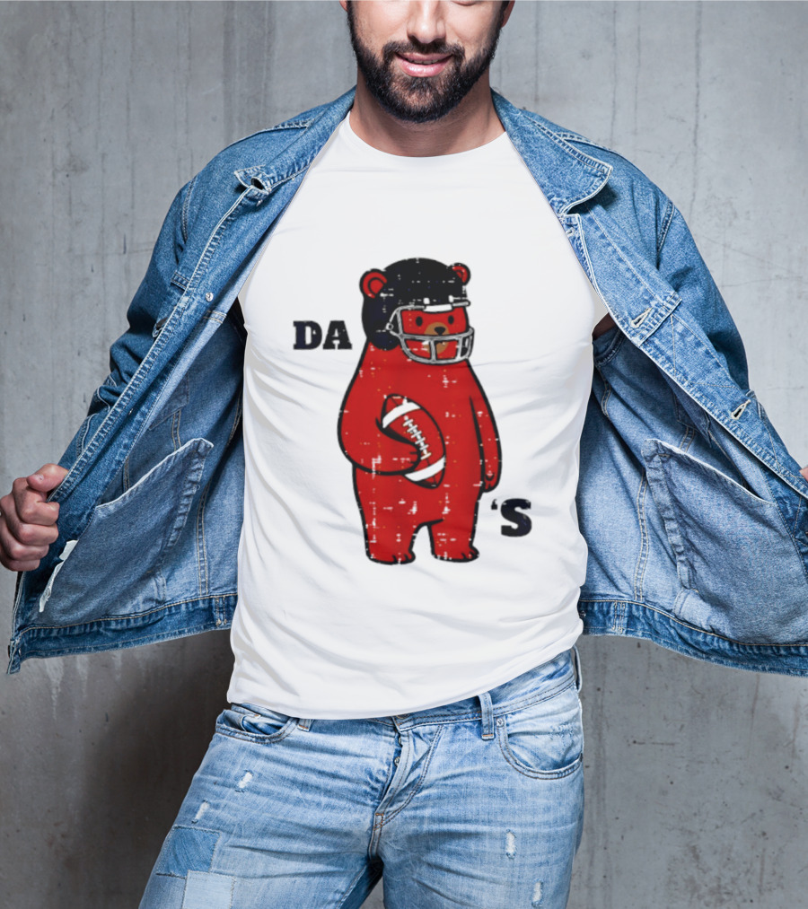 Da Bears Football Bear Helmet Holding Football T-Shirt