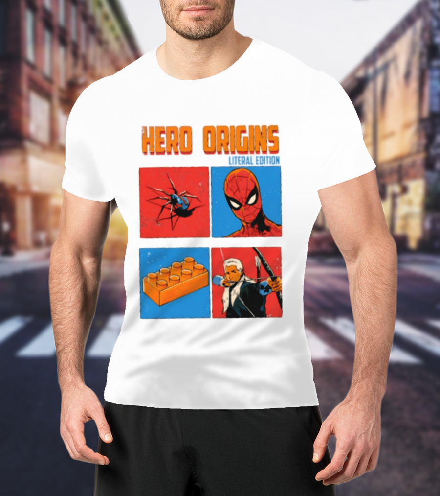Hero Origins Spider Man Literal Edition Block Archer Spider T-Shirt