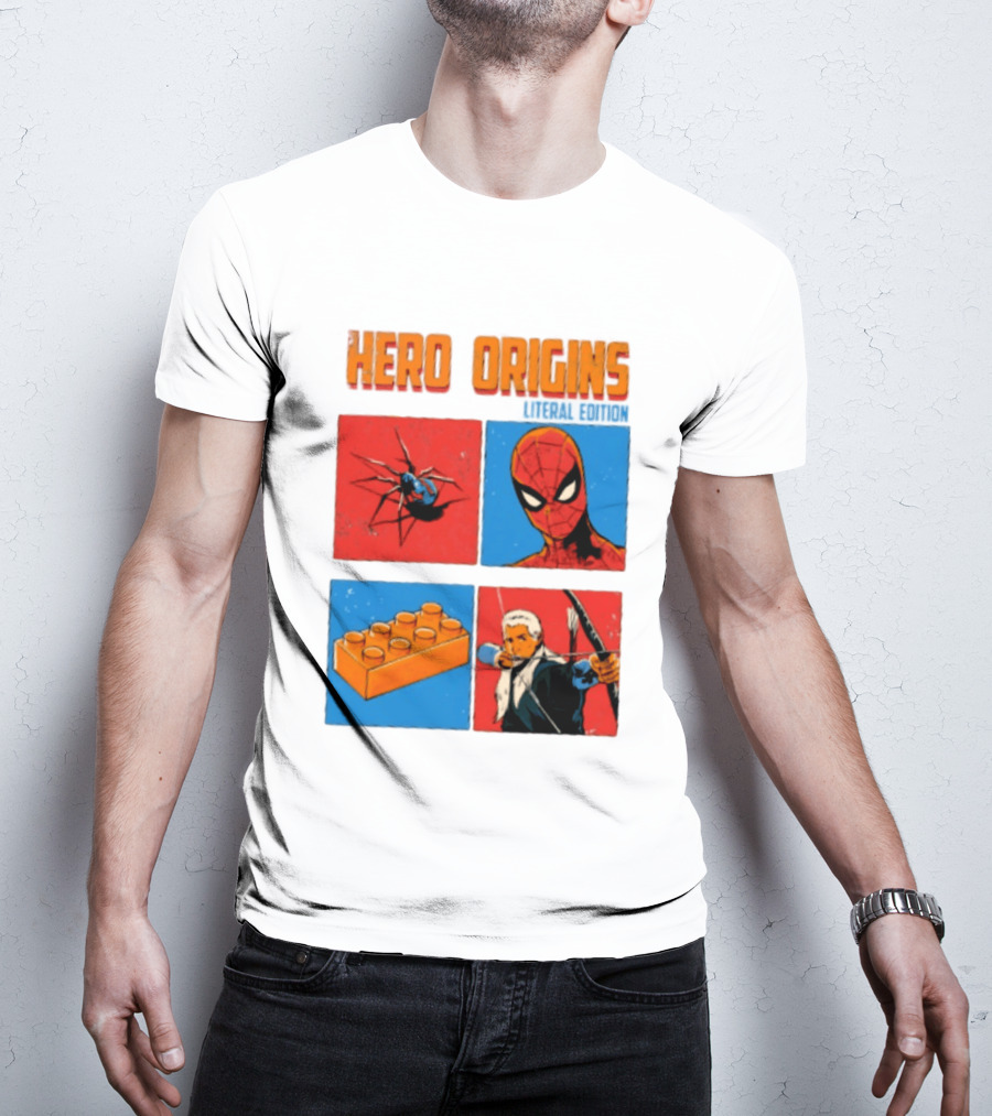 Hero Origins Spider Man Literal Edition Block Archer Spider T-Shirt