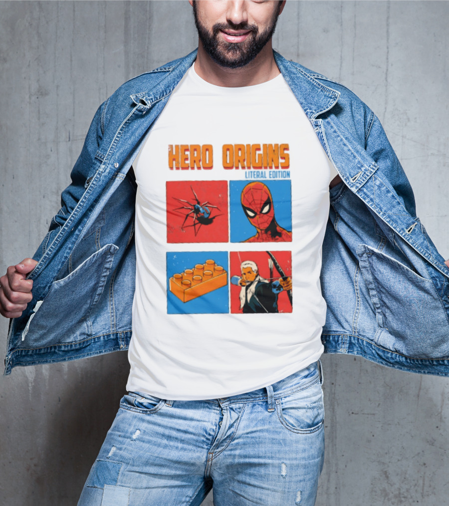 Hero Origins Spider Man Literal Edition Block Archer Spider T-Shirt